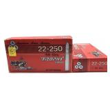 x2- Boxes of .22-250 55-grain SP AAA cartridges -