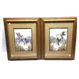 Lot, 2 framed waterfowl prints, frame size: