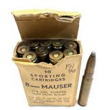 10 Rds. 8mm military cartridges