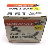 Box of 20 Ga. 2.75" No. 8 Winchester dove &