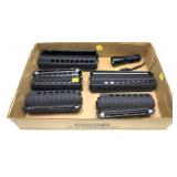 Lot, 5 assorted AR hand guards and flashlight