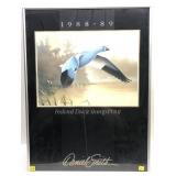 Framed 1988-89 Federal Duck Stamp print, frame