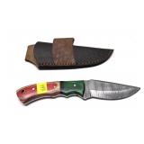 Custom handmade Damascus blade knife with