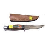 Custom handmade Damascus blade knife with