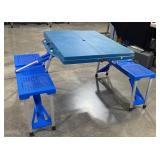 Folding Picnic table with benches, folds into