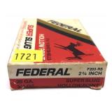 Box of 20 Ga. 2.75" Federal Super HP slugs, 5 Rds.