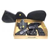 Lot: assorted holsters and small pistol cases