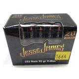 Box of .223 REM. 55-grain V-Max Jesse James
