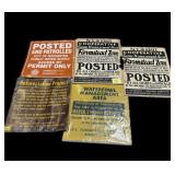 Lot, assorted vintage game signs, 3-cardboard NY