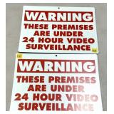Lot, 2 Warning 24-hour surveillance signs