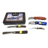 Lot, 5 assorted folding knives includes Buck