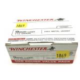 Box of 9mm Luger 115-grain FMJ Winchester