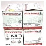 x4 - Boxes of .45 Auto - 230 Gr. FMJ Cartridges -