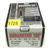 Box of .22 Cal. (.224") - 50 Gr. Spitzer Nosler