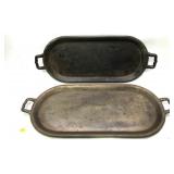 Lot, 2-24" cast iron griddles
