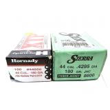 Lot: Hornady .44 Cal. 180 Gr Bullets and Sierra