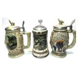 Lot, 3 wolf steins