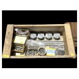 Wooden crate with large amount of assorted lead