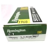 Box of 9mm Luger 124-grain FMJ Remington