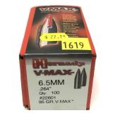 Box of 6.5mm (.264) 95-grain V-Max Hornady