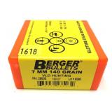 Box of 7mm 140-grain VLD hunting Berger bullets,