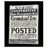 NYS Conservation Farmstead Zone tin sign,