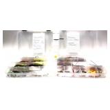 Lot, 2 plastic tackle cases: 1 with assorted