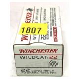Box of .22 LR Winchester Wildcat Cartridges-