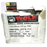 1,000 Rds. of 7.62x39mm- 123 Gr. FMJ Wolf