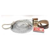 Lot, collapsible fishing basket, vintage