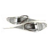 Pair of white metal snowshoes, 12 x 46