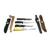 Lot, 4 assorted filet knives includes J.