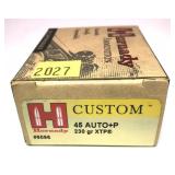 Box of .45 Auto +P 230-grain XTP Hornady