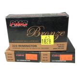 x3- Boxes of .223 Rem.- 55 Gr. FMJ-BT PMC Bronze