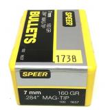 Box of 7mm - 160 Gr. Speer Mag-Tip Bullets - 100