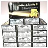 x15 - Boxes of .22 Hornet - .45 Gr. S.P. Sellier &