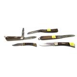 Lot, 5 assorted vintage folding knives includes