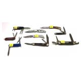Lot, 9 assorted folding knives includes vintage