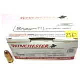 Winchester 9mm Luger 115-grain FMJ cartridges,