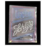 Schlitz Light beer sign, (light flashes on and