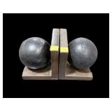 Pair of cannonball bookends