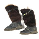 Pair of Soviet winter pilot boots, size about