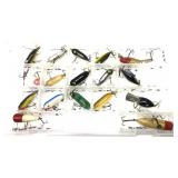 Lot, 12 assorted small Tiny Heddon lures in