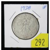 1938 Walking Liberty half dollar
