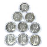 x9- 1964 Kennedy half dollars, BU -x9 half