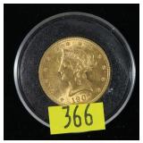 1907 $10 Gold Liberty Eagle, gem BU