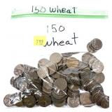 Lot, wheat cents, 150 pcs.