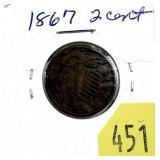 1867 2-cent piece