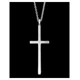 Sterling silver 1.25" cross pendant with 18"