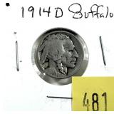 1914-D Buffalo nickel